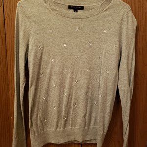 Banana Republic small gray sweater with embroidered stars